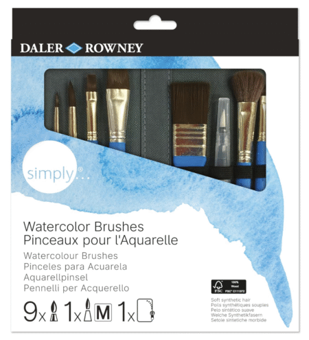Daler rowney - set pennelli per acquerelli