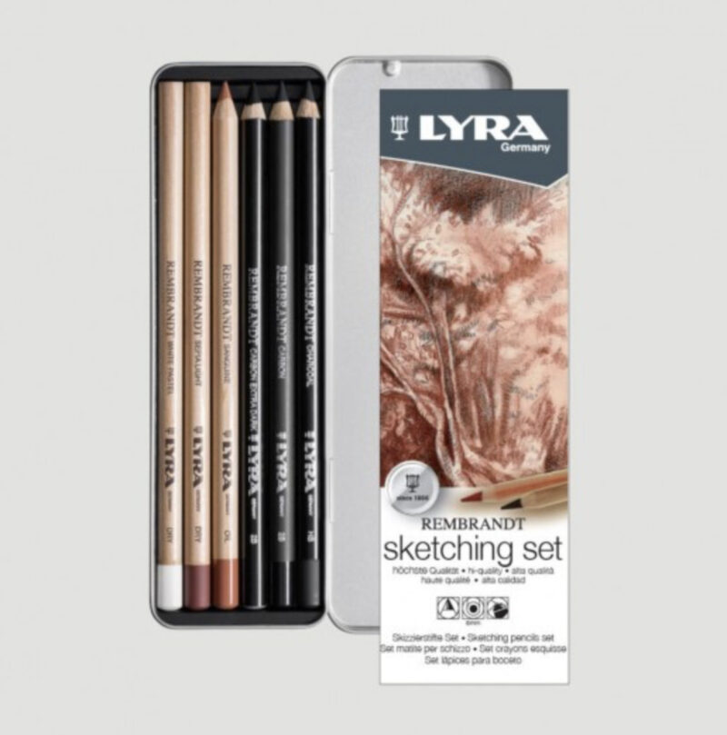 Lyra rembrandt sketching set scatola metallica 6 pezzi