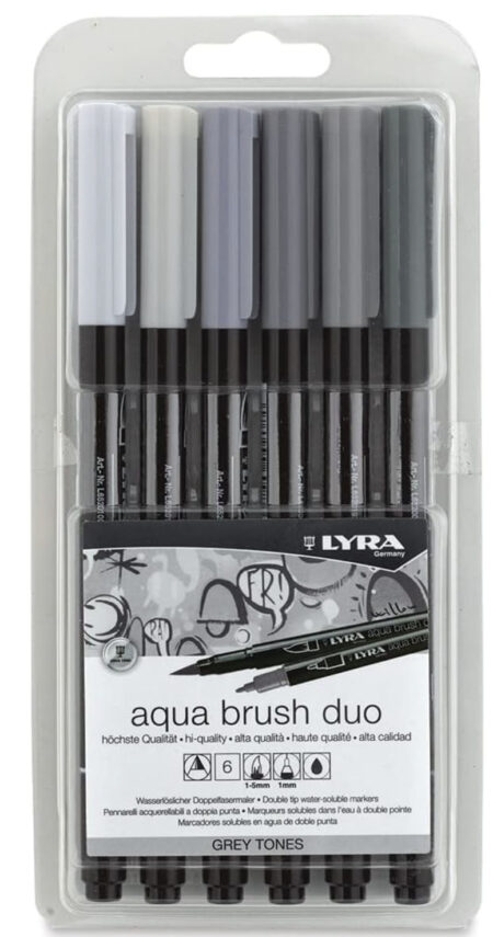 Lyra aqua brush duo grey set 6 pz