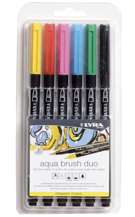 Lyra aqua brush duo primary  set 6 pz